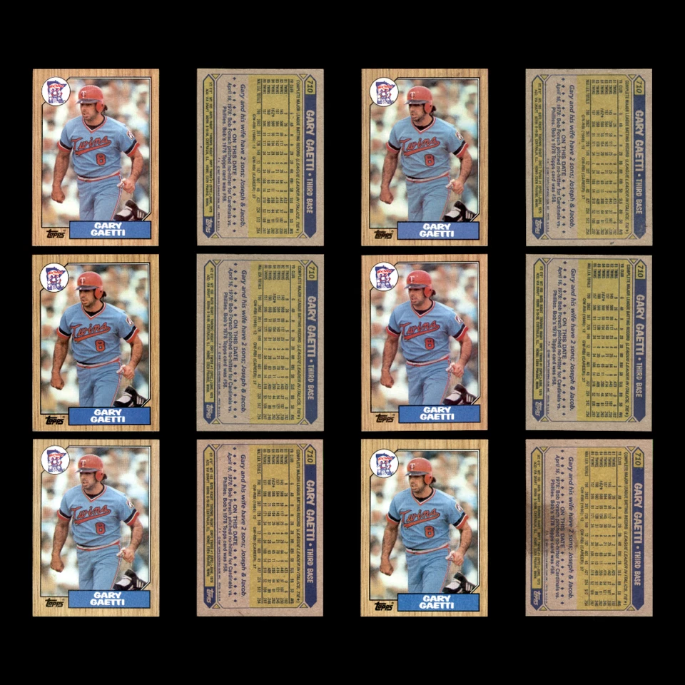 Gary Gaetti Lote 69 Tarjetas de Béisbol 1987 Topps Minnesota Twins Set Colección MLB Foto 3 de 4