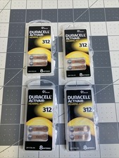 Duracell Activair Hearing Aid Batteries Model 312 4-Packs of 8 Easy Tab Exp10/25