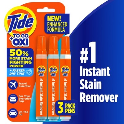 Tide To Go Instant Laundry Stain Remover Pen and Spot Cleaner,1.01 fl oz,3 Count