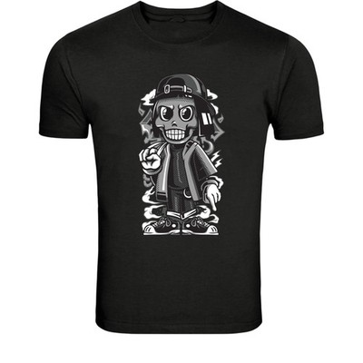 Street Hip Hop Cartoon Character T-Shirt - Urban Rap Style Graphic
