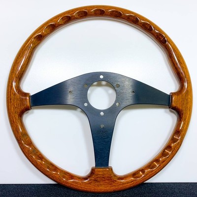 MOMO Wood Steering Wheel 36.5cm Black Spoke Vintage 1994 JDM MOMO