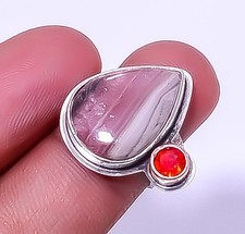 Rhodochrosite  Garnet 925 Sterling Silver Artisan Handmade Ring Adst. R49 A37