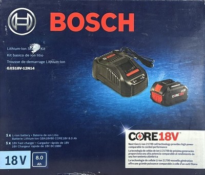 BOSCH GXS18V-12N14 18V  CORE18V 8 Ah High Power Battery & Fast Battery Charger