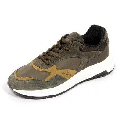 H2656 sneaker uomo HOGAN HYPERLIGHT men shoes suede/fabric green