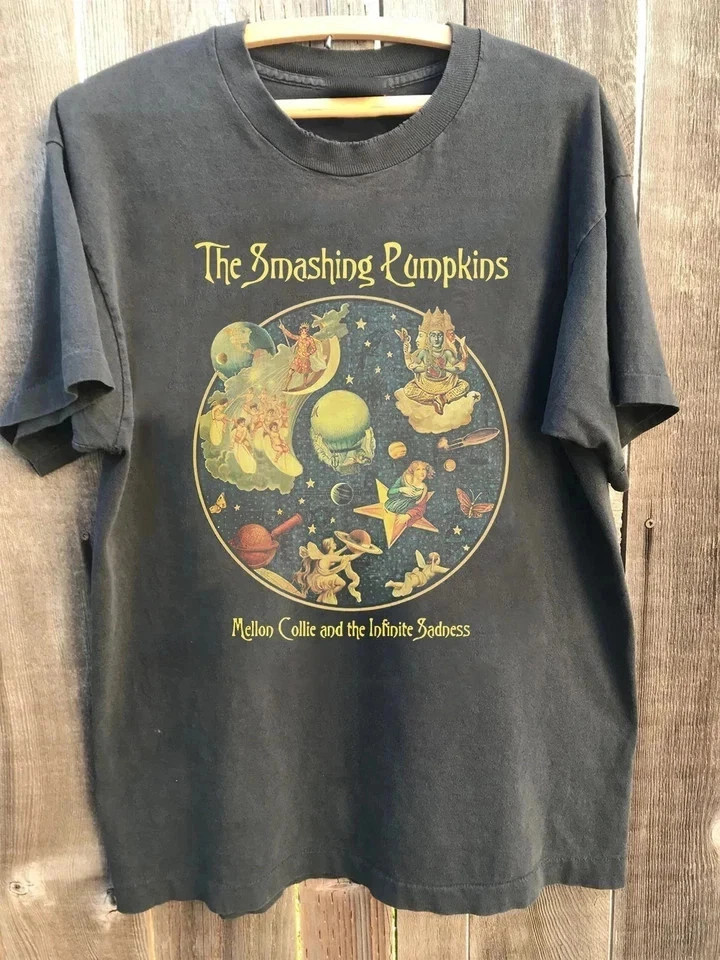 (Charcoal) Reprint 1996 The Smashing Pumpkins Band Tour T-Shirt