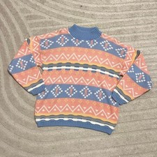 Vintage 90s Multicoloured Aztec patterned sweater size medium cottage outdoor