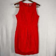 Miss Sixty Herta Dress Red Pleated Sleeveless Fit and Flare Pockets Large