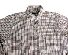 VTG Lands End Shirt Mens Reg 15.5/33 USA Made Button Down Long Sleeve Plaid
