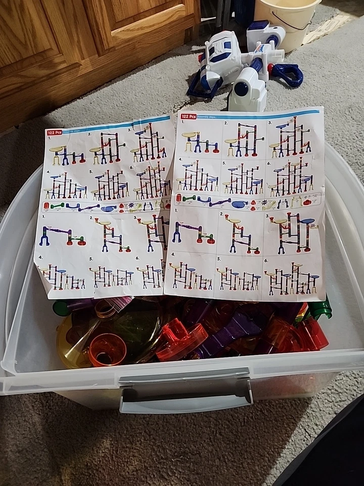 COLECCIÓN MASIVA APROXIMADAMENTE 200 PIEZAS DE PISTA DE MÁRMOL CORRER LABERINTO CARRERA MÁRMOL Foto 3 de 3