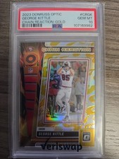 2023 Donruss Optic George Kittle Chain Reaction Gold /10 PSA 10