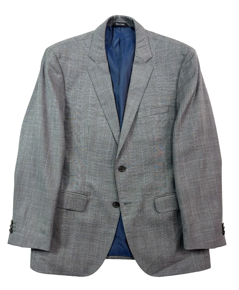 Hugo Boss The James/Sharp2 38S 32x29 2pc Pant Suit Gray Blue Plaid 100% Wool - Image 2 of 4