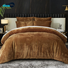 Crushed Velvet Comforter Set King Size 5 Pieces Soft Bedding