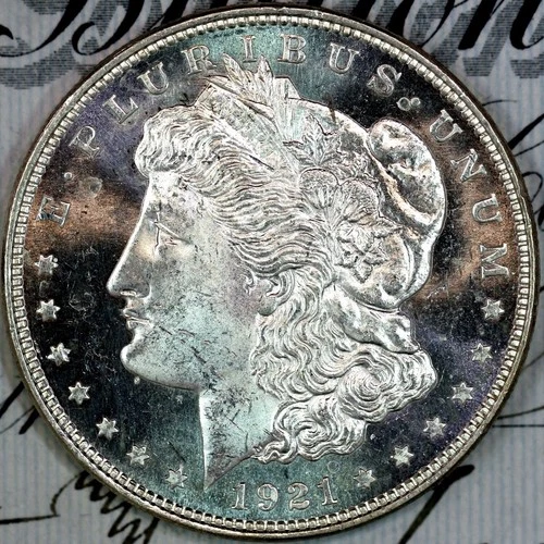 1921-P CAMEO PL SUPERB+ GEM BU MS MORGAN SILVER DOLLAR DC433 FROM MATTHEWS HOARD