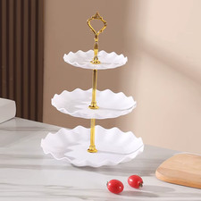 Multi-Tier Plastic Cake Stand 3 Layer Dessert Display Holder for Cupcake Fruits