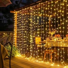 300 LED Curtain Lights Plug in Fairy Curtain Lights Bedroom Christmas Hanging