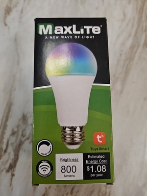 Maxlite LED Light Bulb A 19 Bulb E26 Base White 9 Watt 800 Lumens Tuya Smart