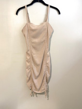 Women's Dress Summer Double Ruched Bodycon Wild Fable XS- TAN-Y2K