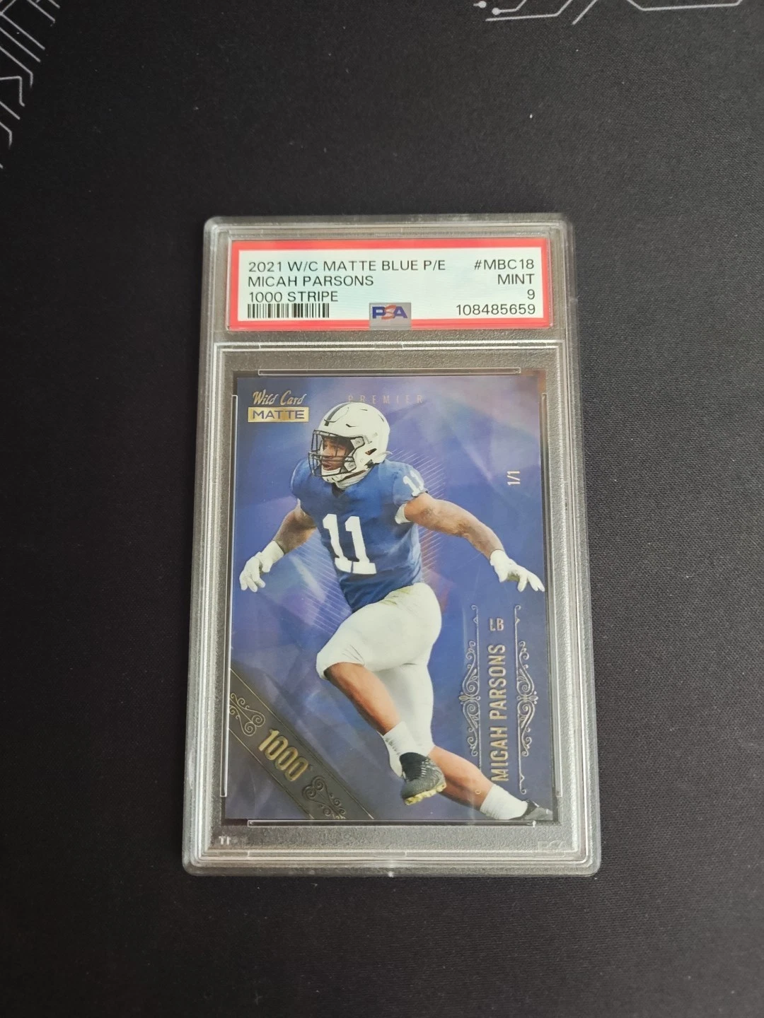 Micah Parsons Wild Card Matte Blue Premier Edition #MBC18 1000 Stripe