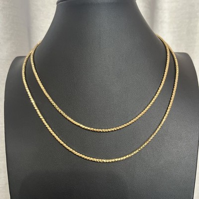 Designer Veronese Sterling Gold Vermeil Nugget Twist Chain Necklace 36  30.5 Gr