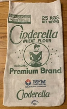 Vintage Flour Sack CINDERELLA 25- Lb Great Graphics NOS Unused Nice