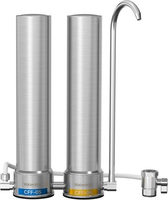 [Silber-Ionen] Waterdrop Dual-Stage Countertop Wasserfilter System, Edelstahl