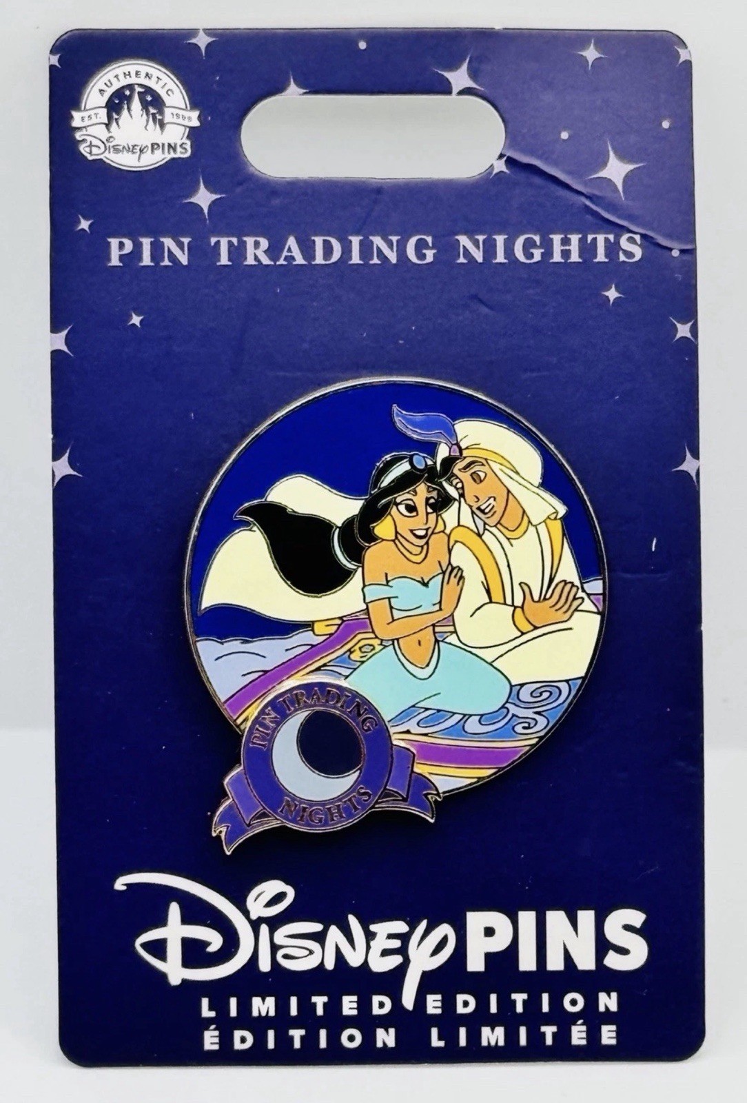 Disneyland Pin Trading Nights Event Pin 2024 Aladdin & Jasmine On Magic Carpet