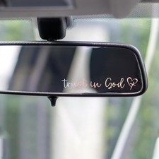 3X Trust in God Rearview Mirror Decal, Vanity Mirror Stickers, Rear View Mirror