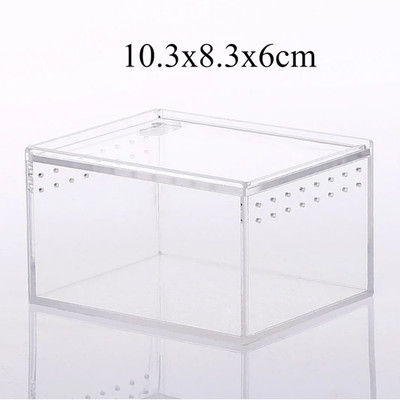 Transparent Acrylic Reptiles Breeding Box Spider Lizard Amphibian Terrarium Leak