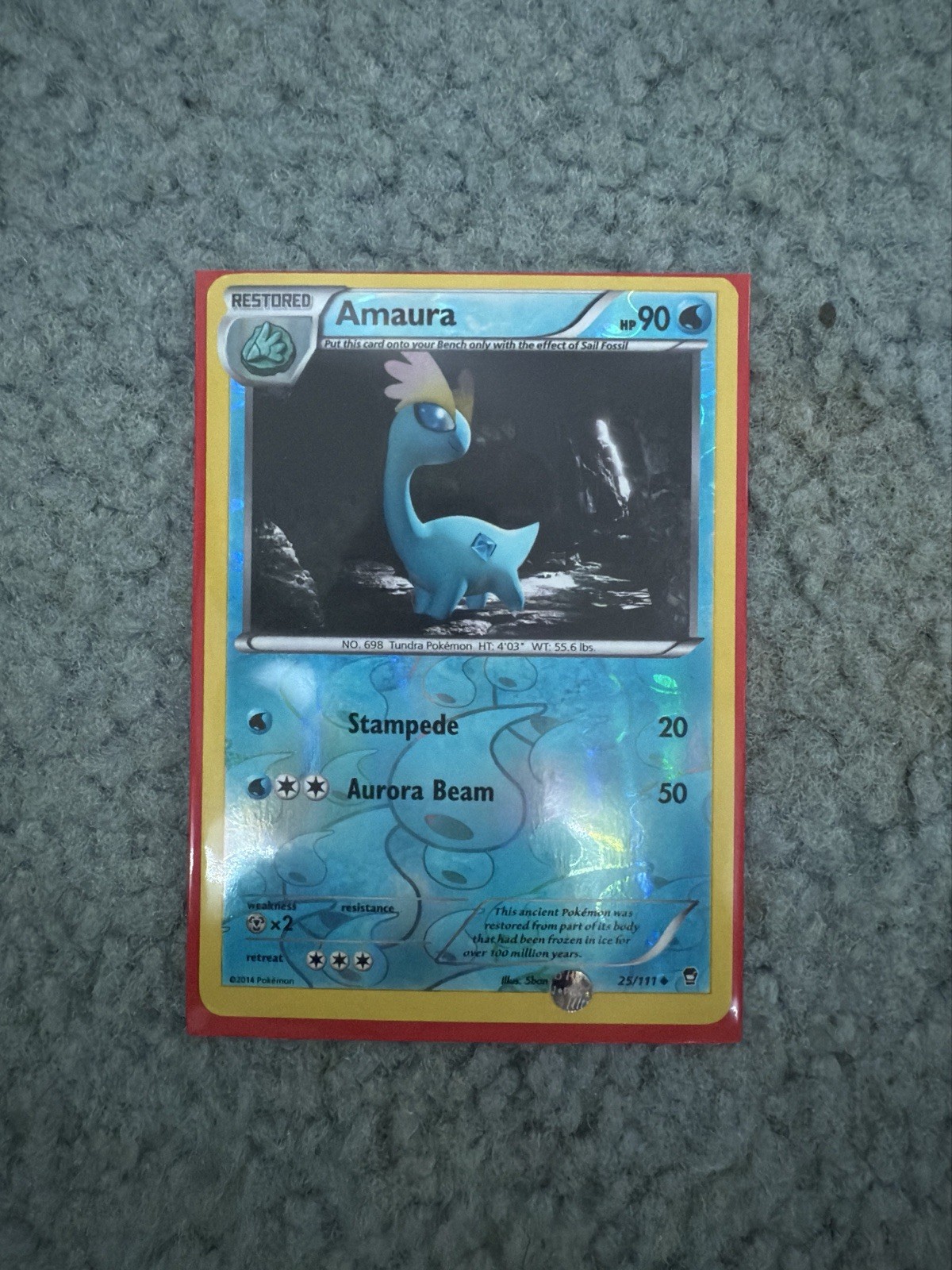 Amaura Reverse Holo XY Furious Fists Pokémon TCG 25/111 LP