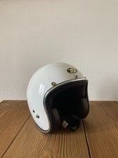 casco moto jet vintage 70's superflat glossy white - taglia S2