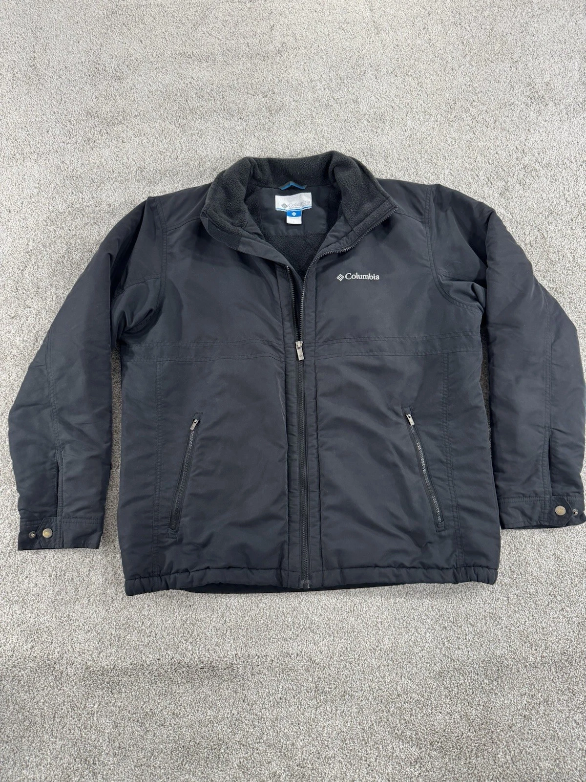 Columbia Soft Shell Black Jacket Men’s Size Large Zip up and zip pockets