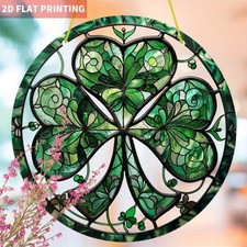 2D St. Patrick's Day Celtic Knot Sun Catcher Window Hanging Round Acrylic Decor