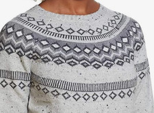 Original Weatherproof Vintage Sweater Womens Medium Fair Isle Nordic Winter Gray