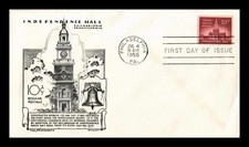 LIBERTY BELL INDPENDENCE  HALL   1956 SCARCE ARISTOCRATS LOWRY CACHET FDC UNADDR