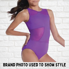 Balera Dance Leotard Open Back Mesh Purple Gymnastics Ballet Cheer Size Small Ad