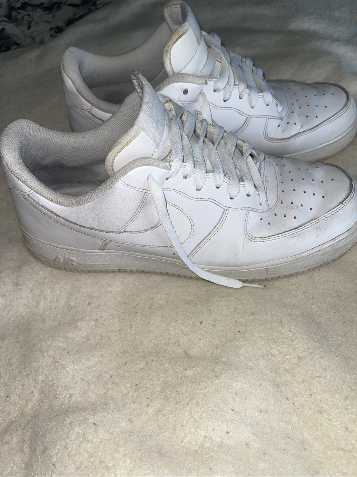 Nike Air Force 1 White Leather Low Top Sneakers Size 14 Year2017 Code 315122-111