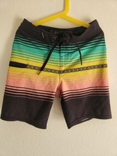 O'Neill Boys 24 Hyperfreak Heat Stripe Shorts Board Shorts 15" Length Black