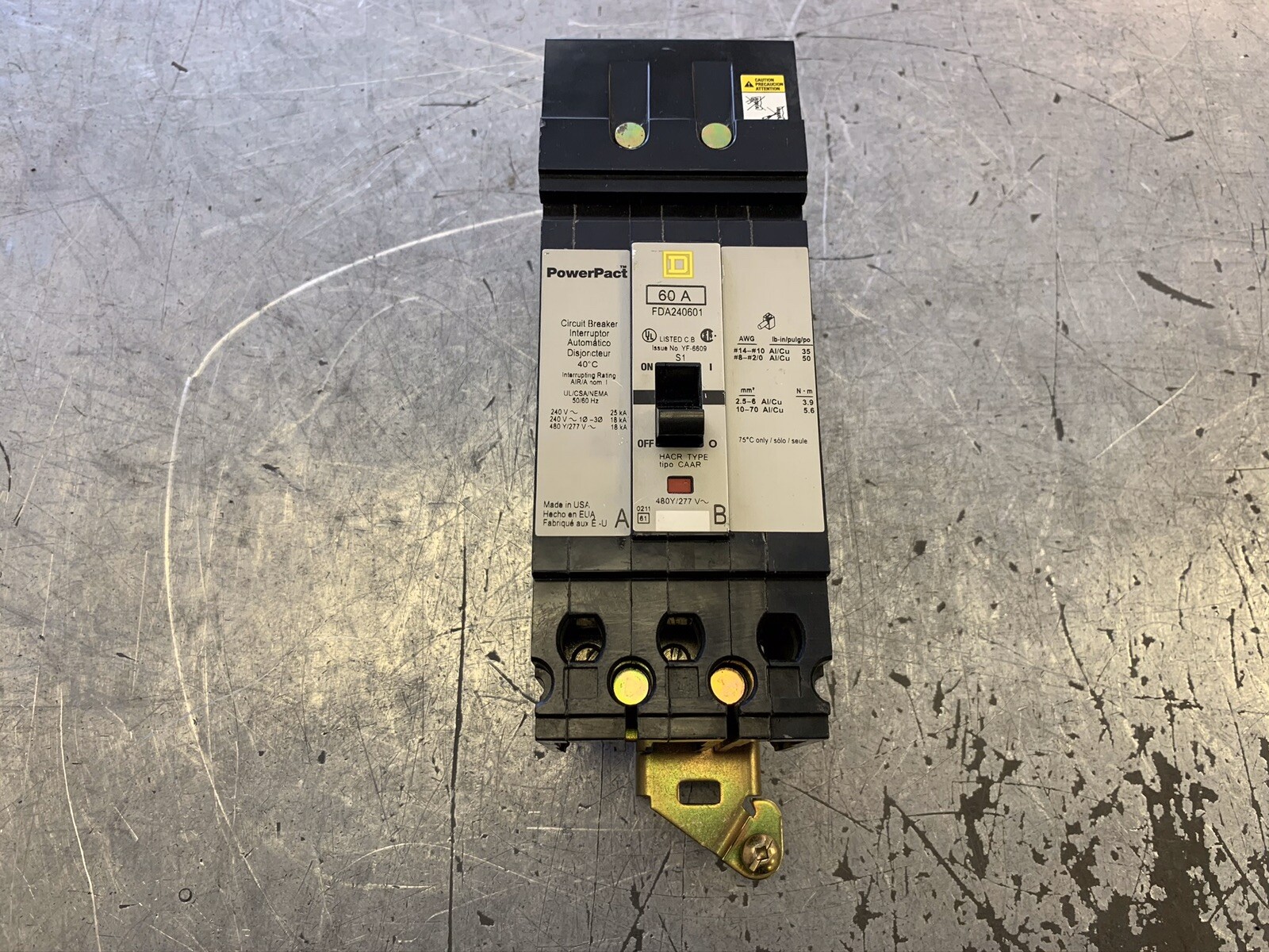SQUARE D I-LINE CIRCUIT BREAKER 60 AMP 480V 2 POLE FDA240601 | eBay