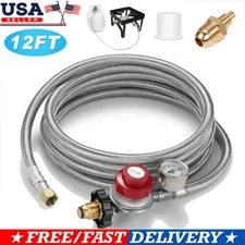 12 ft High Pressure Adjustable Propane Gas Regulator with Braided Hose Indicator