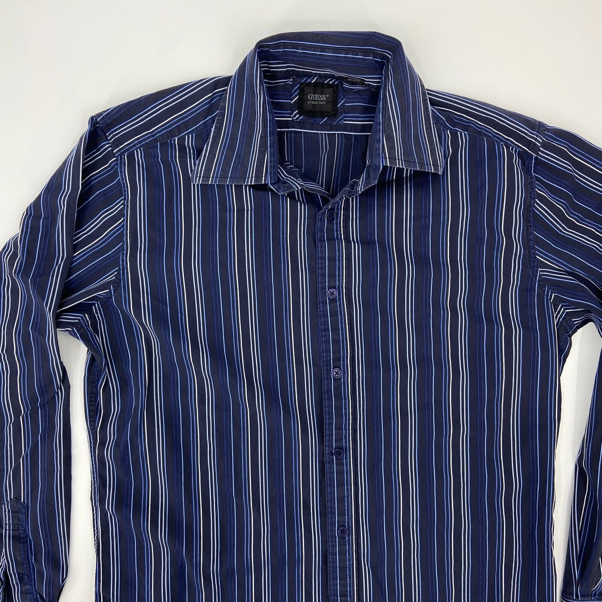 guess striped button up