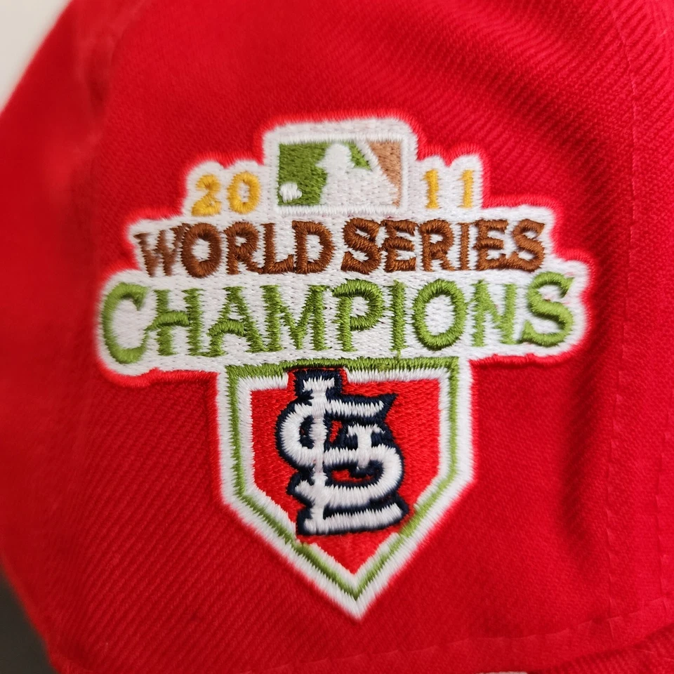 St. Louis Cardinals Hat New Era 7 5/8 59fifty Fitted Cap Red World Series Wool - Image 4 of 4