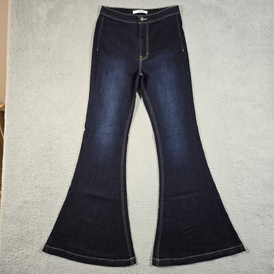 KanCan Jeans Women 28x33 Blue Jainey High Rise Super Flare