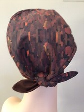 New Surgical Scrub Chemo Cap Reversible Adjustable Men Women W/Buttons   Toffee  