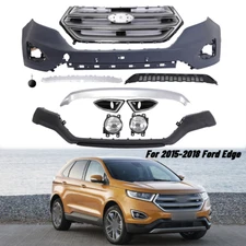Front Bumper Cover Fascia & Lower Grille Kit For 2015-2018 Ford Edge