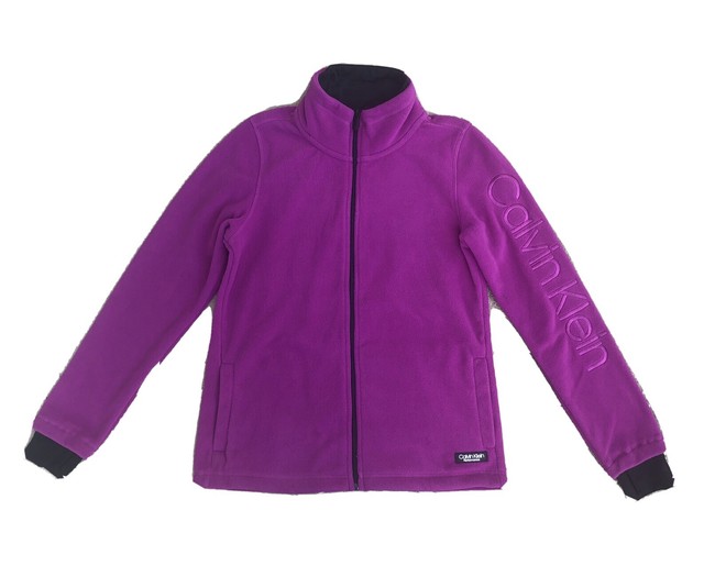 Calvin Klein Women's Performance All Zip Fleece Jacket Fuchsia Purple