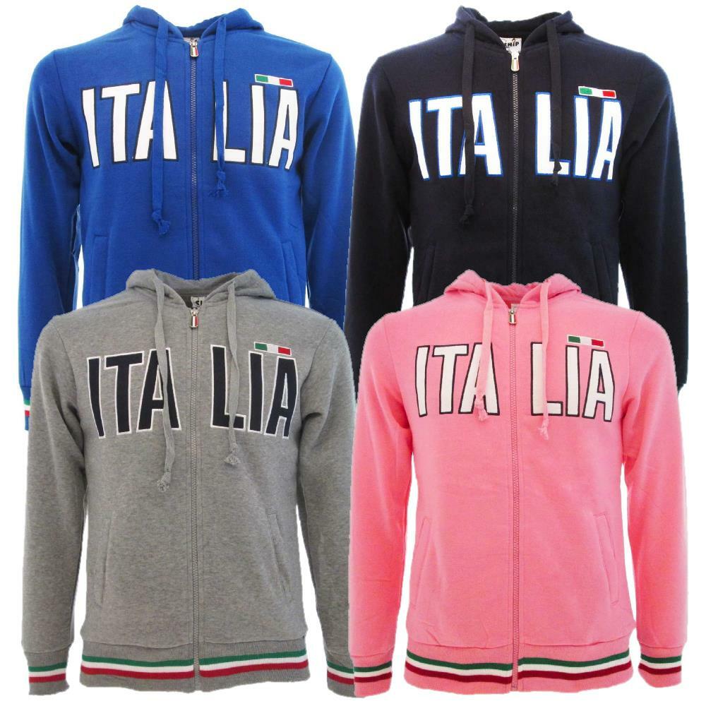 Felpa ITALIA Con Cappuccio Felpe Italia turistica Azzurra Grigia