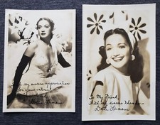 DOROTHY LAMOUR 2 VINTAGE ORIGINAL 1940s FAN PHOTO'S WITH PRE-PRINTED AUTOGRAPHS
