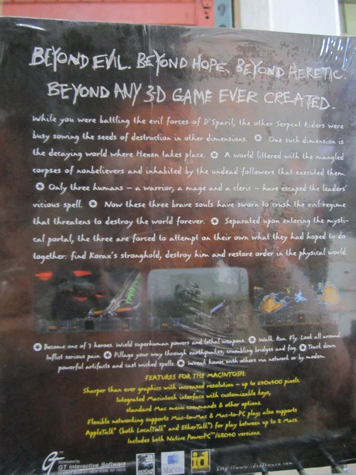 Hexen Beyond Heretic Rare Big Box MAC Game 1996 Extremely NEW SEALED VINTAGE  - Image 2 of 3