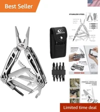 Multitool, 21-in-1 Stainless Steel Pocket Knife with Screwdriver Sleeve, Self...