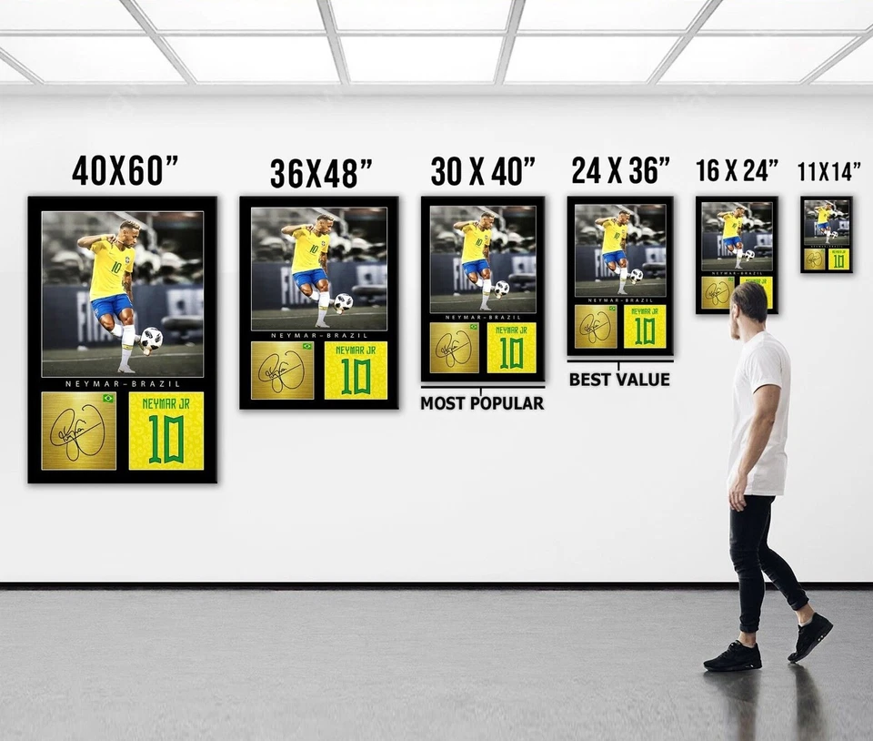 Lienzo de fútbol americano Neymar Jr. leyendas arte de pared motivacional decoración de lienzo enmarcado Foto 2 de 4